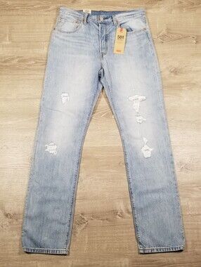 Levis 501 Original High Rise Straight Leg Button Fly Jeans Womens 31x32 NWT